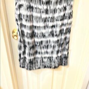 Ann Taylor Black and White Ruched Pencil Dress